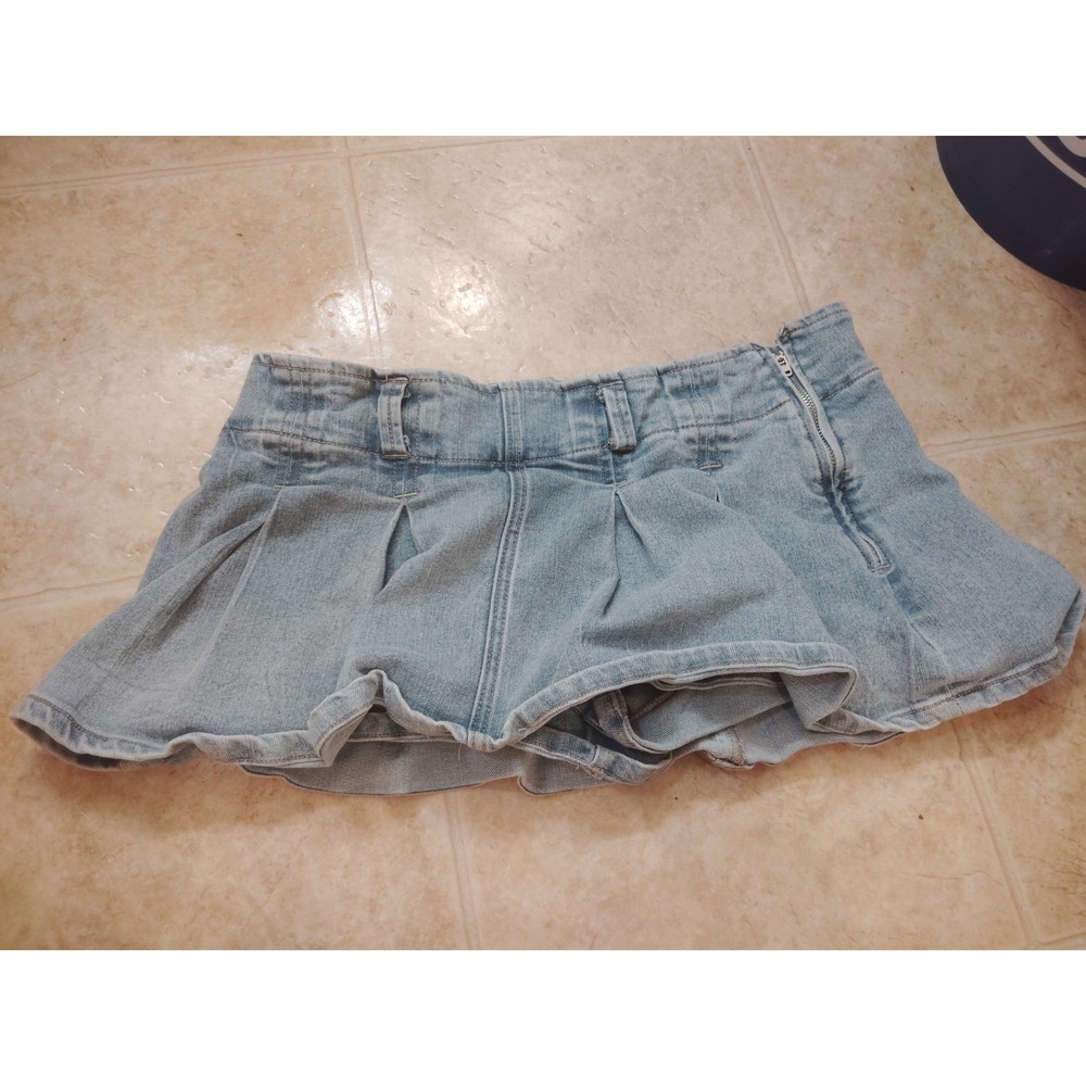 Vintage Y2K Mini Micro Skirt Denim Almost Famous Women's M Skort - Picture 3 of 7